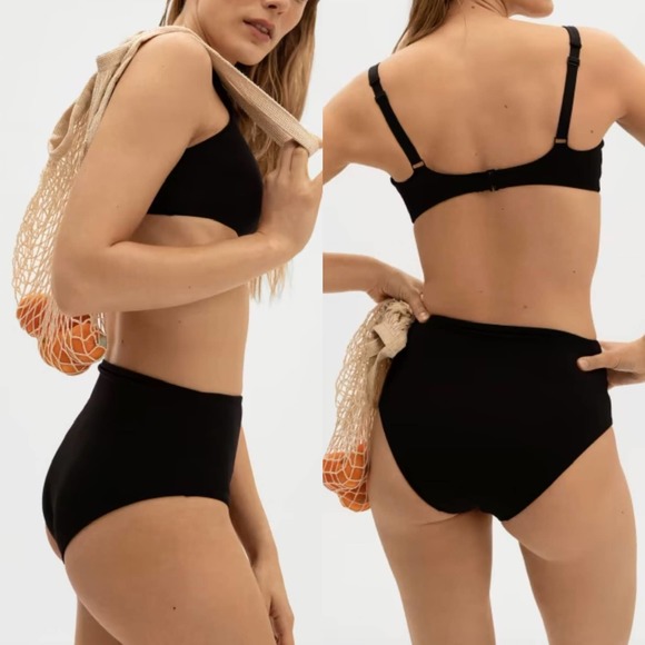 Everlane The Triangle Bikini Top The High Rise Hipster Bottom Bikini Set XXS - Picture 3 of 16